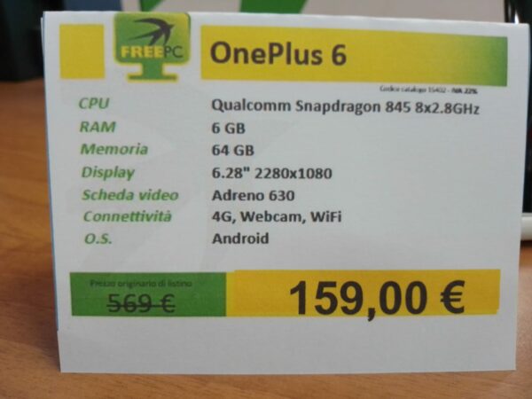 Smartphone OnePlus 6 64GB ricondizionato - immagine 2