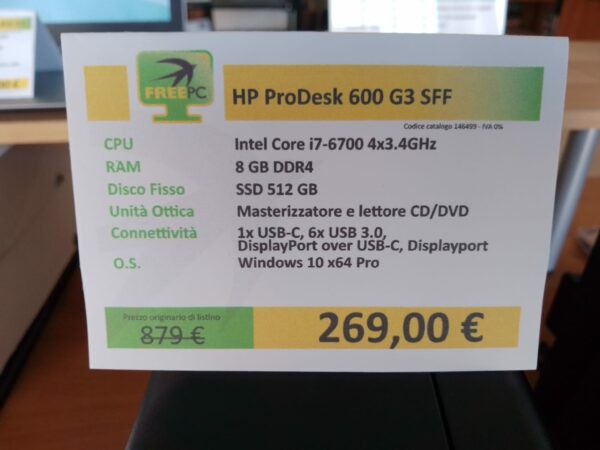 HP ProDesk 600 G3 SFF ricondizionato - immagine 5