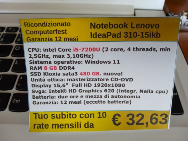 Lenovo IdeaPad 310-15IKB ricondizionato CF - immagine 2