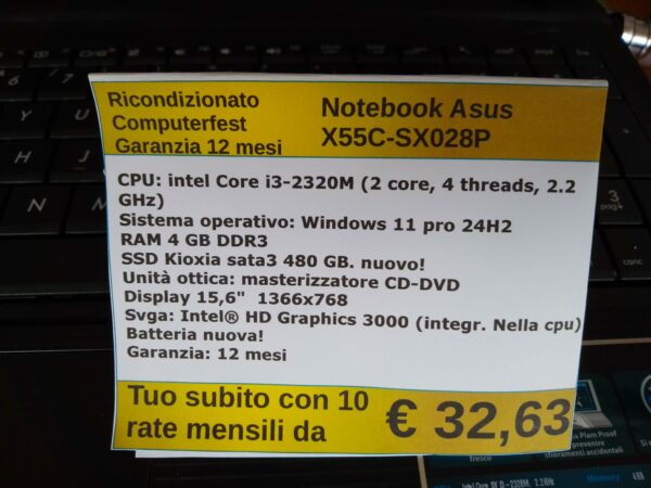 Asus X55C-SX028P ricondizionato CF - immagine 2