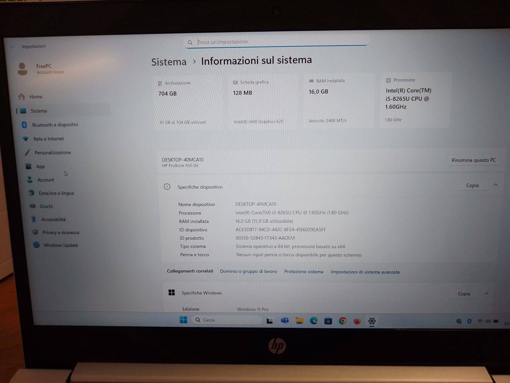 HP ProBook 450 G6 con 16GB RAM ricondizionato - immagine 2